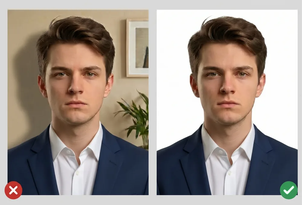 Passport photo rejected for a cluttered, non-plain background