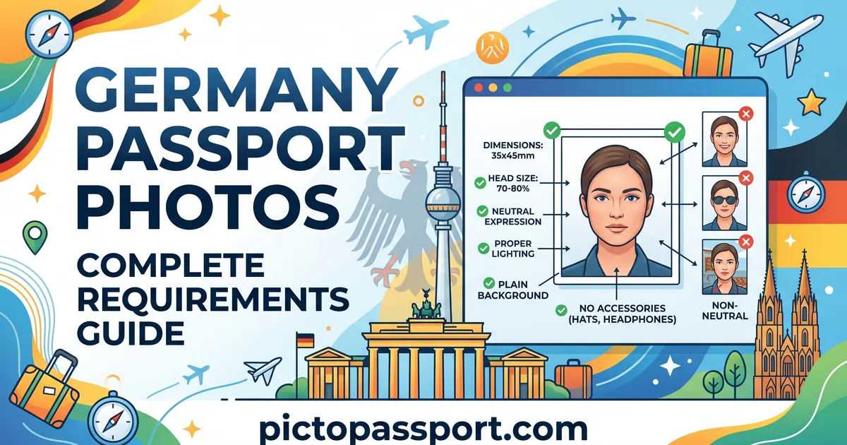 Germany passport photo requirements — official size, background, and pose guide