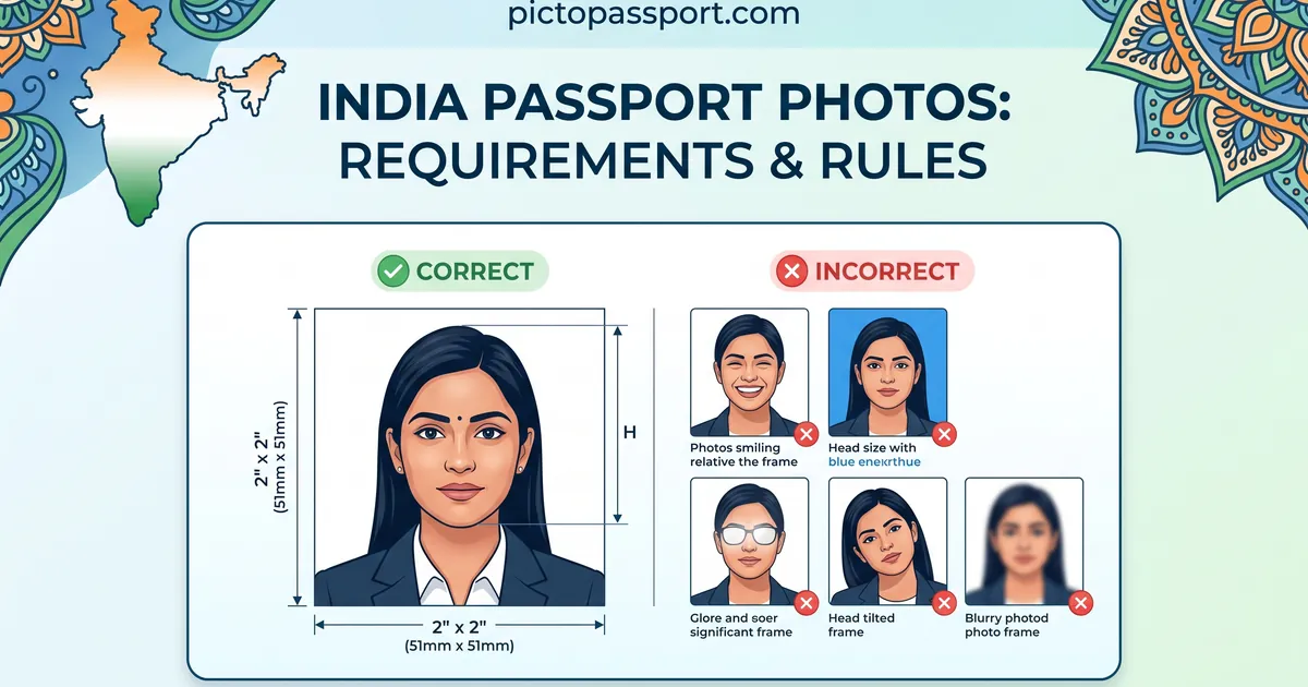 India passport photo requirements — official size, background, and pose guide