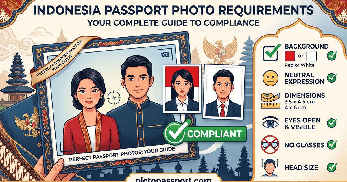 Indonesia passport photo requirements — official size, background, and pose guide