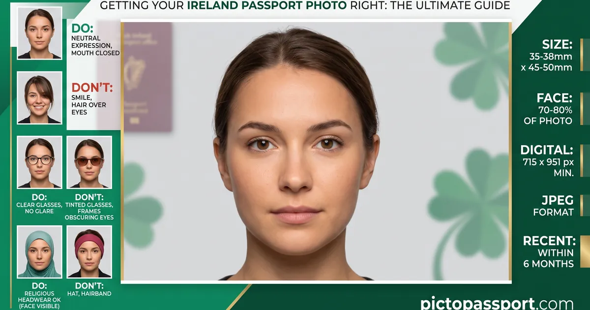 Ireland passport photo requirements — official size, background, and pose guide