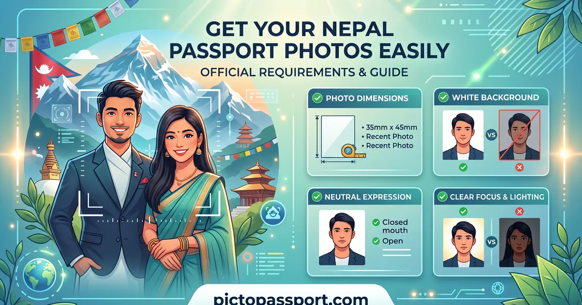 Nepal passport photo requirements — official size, background, and pose guide