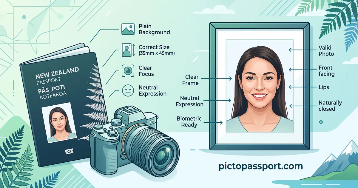 New Zealand passport photo requirements — official size, background, and pose guide