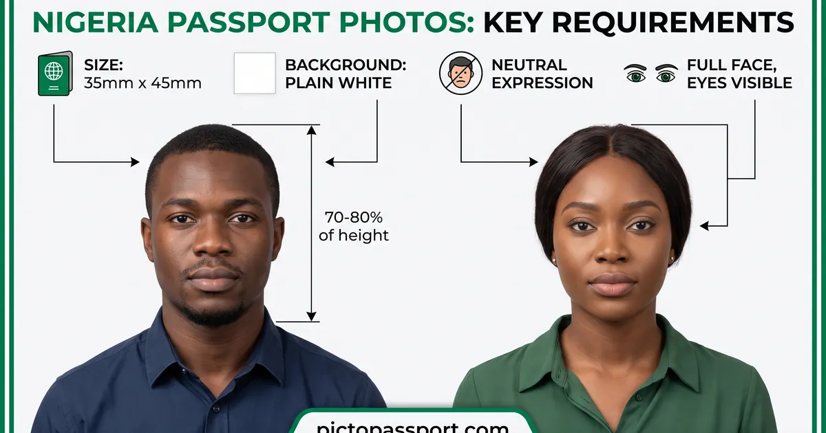 Nigeria passport photo requirements — official size, background, and pose guide