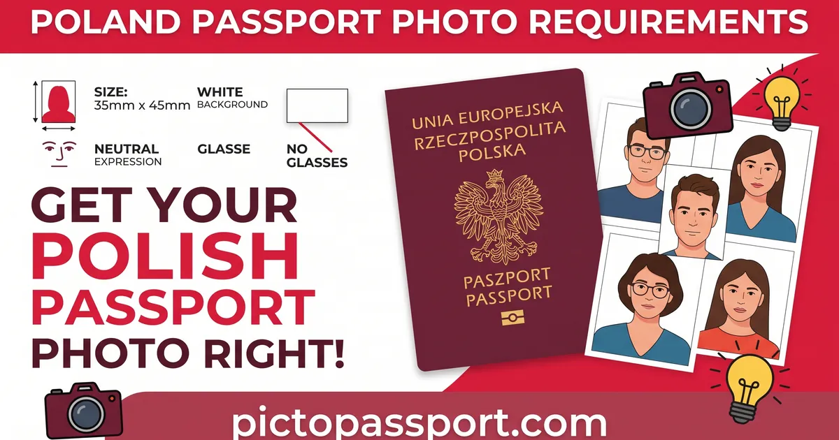 Poland passport photo requirements — official size, background, and pose guide