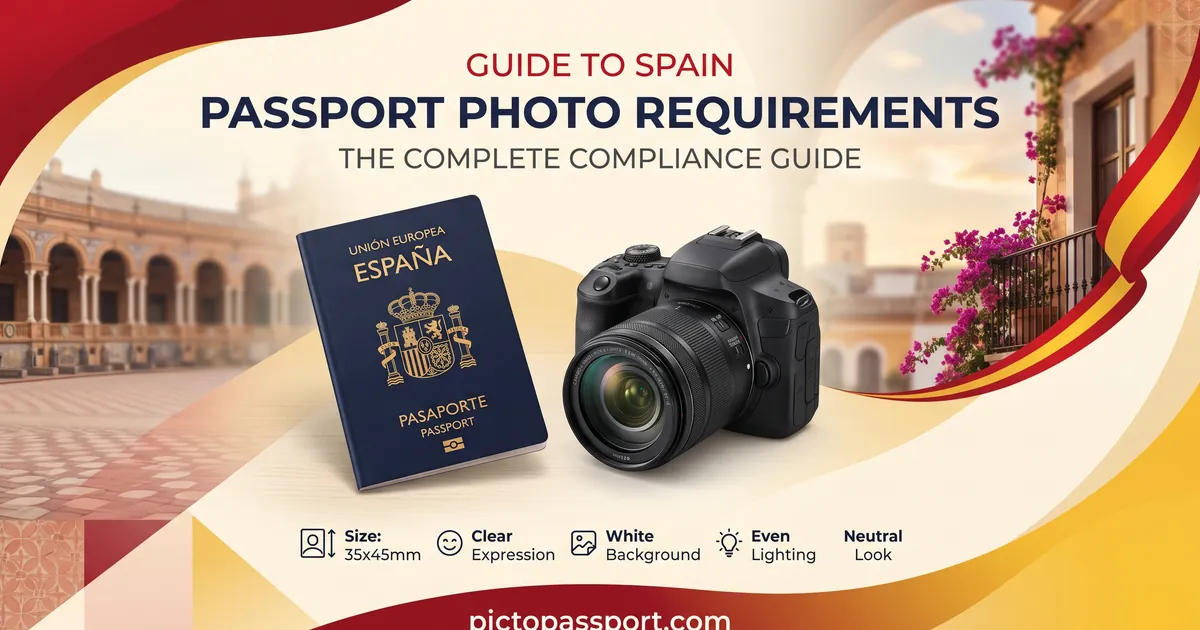 Spain passport photo requirements — official size, background, and pose guide