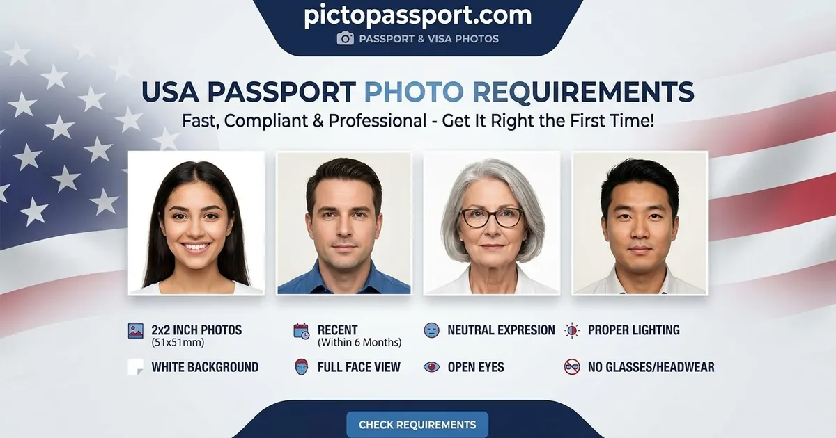 United States passport photo requirements — official size, background, and pose guide